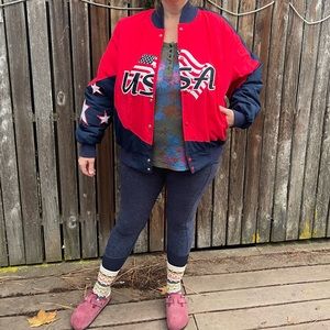 90s Legends Puffy Coat USA Large Jacket Coat Stars Mall of America Minnesota Vtg